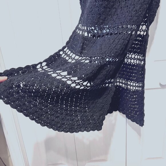 Cleobella Crocheted Dress-Black-Size Small-Stretch-Luxury-Resort Wear Cover-Sun - Picture 15 of 16